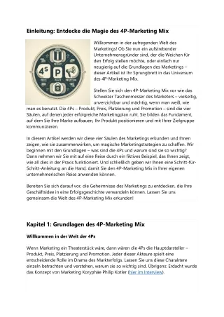 einleitung entdecke die magie des 4p marketing mix
