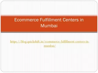 Ecommerce Fulfillment Centers in Mumbai