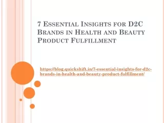 7 Essential Insights for D2C Brands in Health and Beauty Product fulfillment