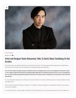 松本良多 - Ryota Matsumoto Talks To Durtti About Combining AI and Acrylics, July 201