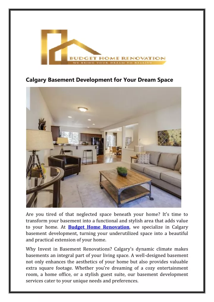 calgary basement development for your dream space