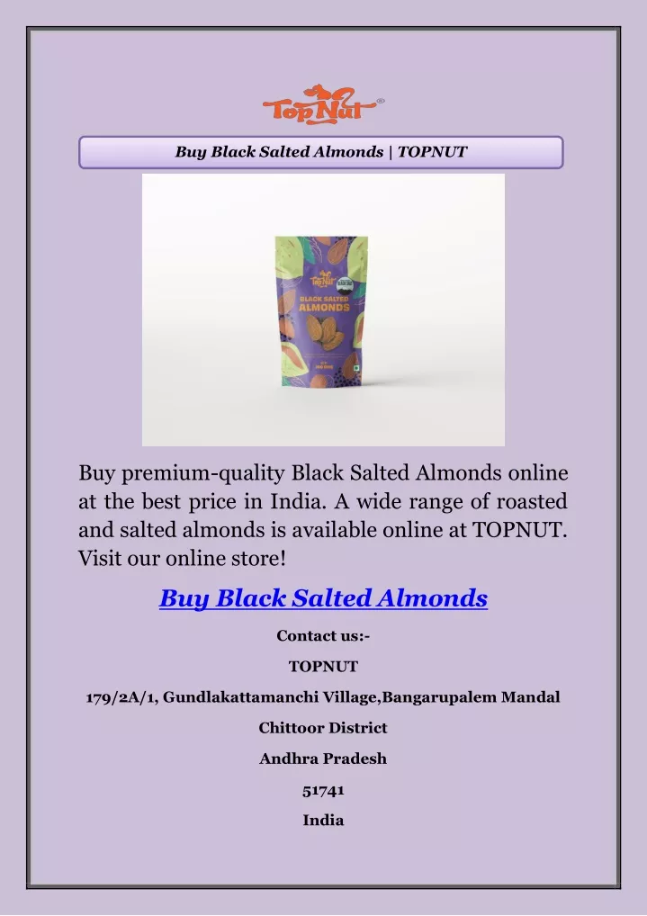buy black salted almonds topnut