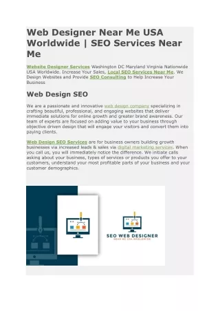 Web Designer Near Me USA Worldwide | SEO Services Near Me