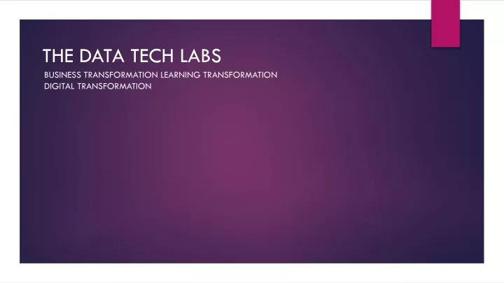 the data tech labs business transformation