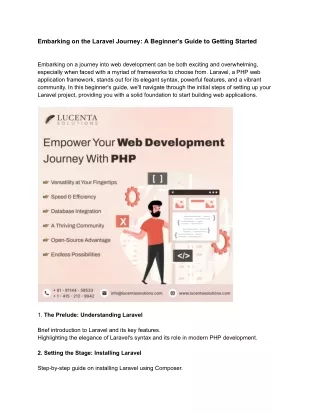Embarking on the Laravel Journey_ A Beginner's Guide to Getting Started
