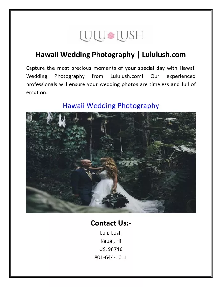 hawaii wedding photography lululush com