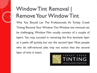Window Tint Removal | Remove Your Window Tint
