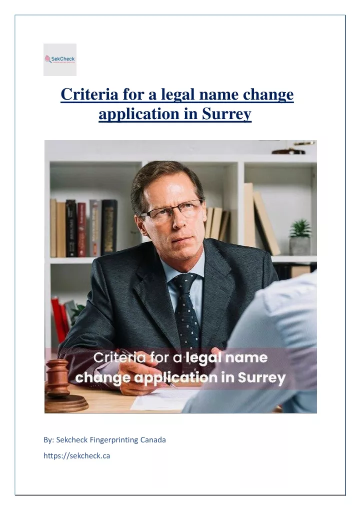 criteria for a legal name change application