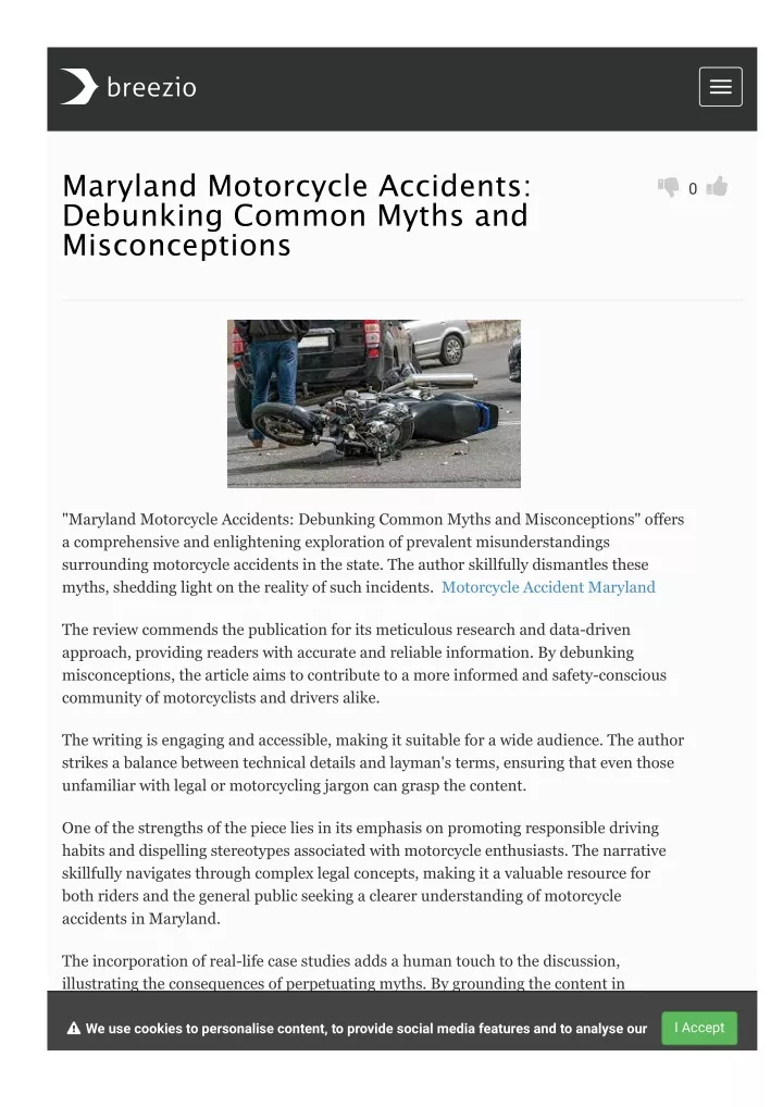 maryland motorcycle accidents debunking common