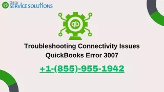 Solving QuickBooks Error Message 3007 : Expert Strategies