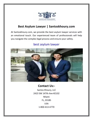 Best Asylum Lawyer | Santoskhoury.com