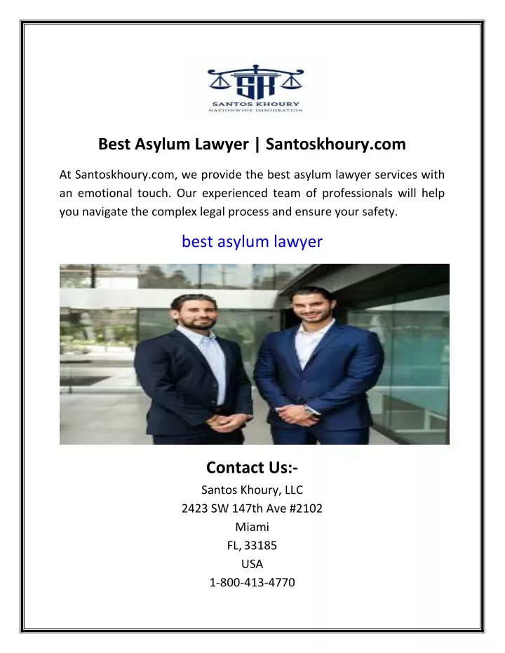 best asylum lawyer santoskhoury com