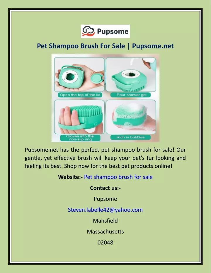 pet shampoo brush for sale pupsome net