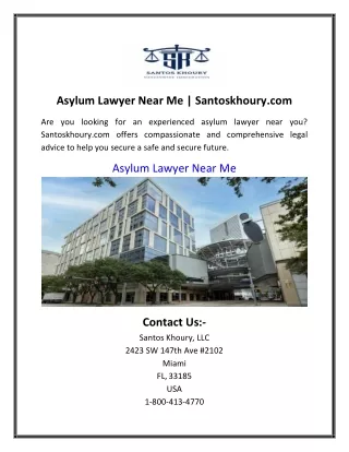 Asylum Lawyer Near Me | Santoskhoury.com