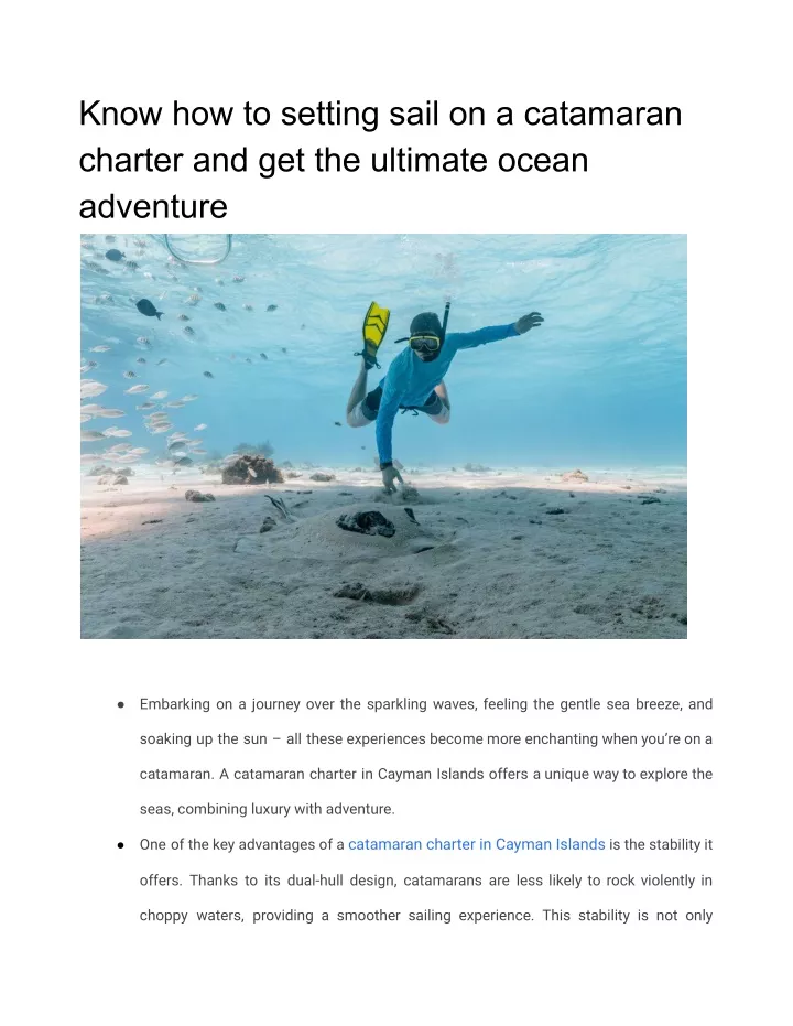 know how to setting sail on a catamaran charter