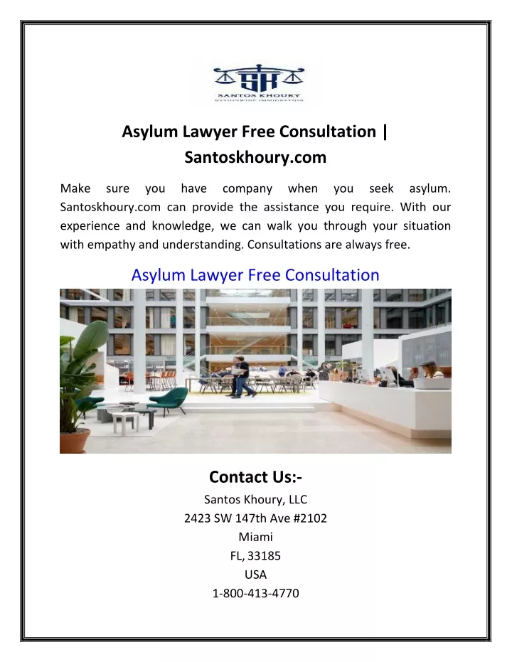 asylum lawyer free consultation santoskhoury com