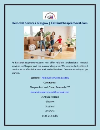 Removal Services Glasgow  Fastandcheapremoval