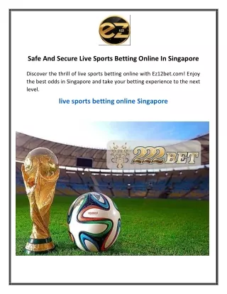 Safe And Secure Live Sports Betting Online In Singapore