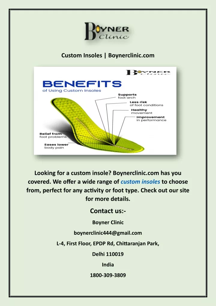 custom insoles boynerclinic com