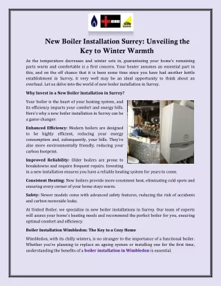 New Boiler Installation Surrey Unveiling the Key to Winter Warmth