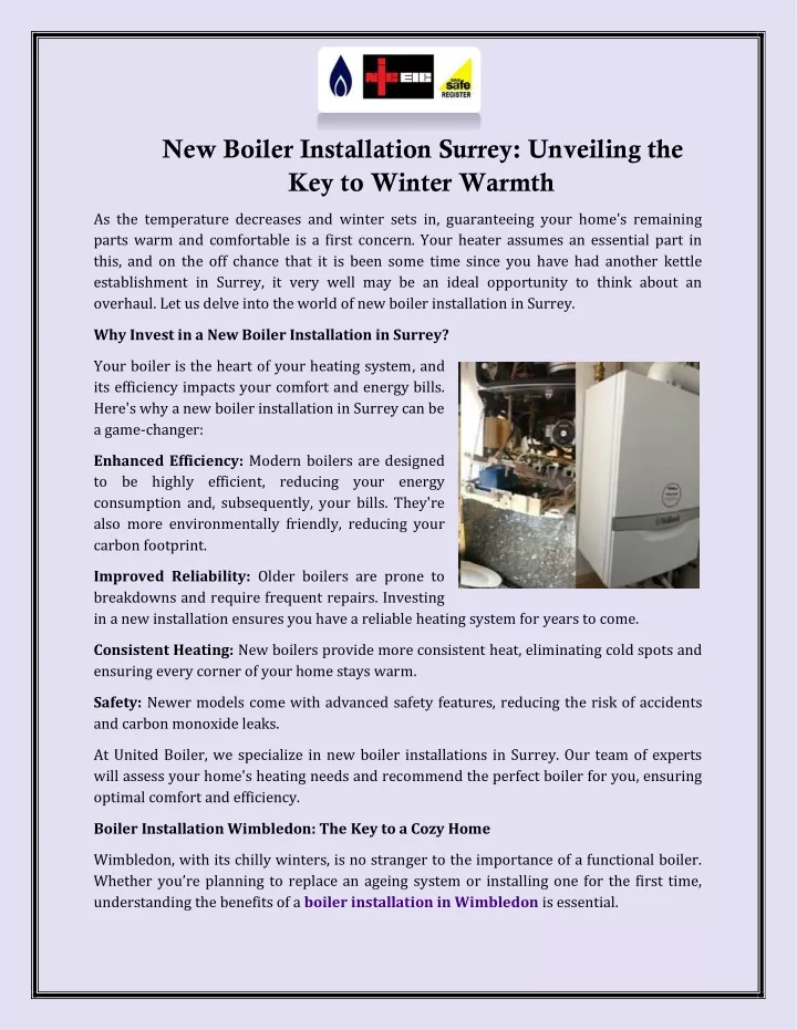 new boiler installation surrey unveiling