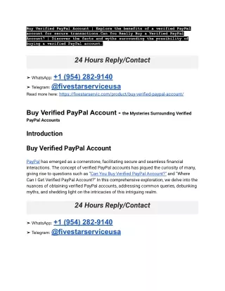 Buy Verified PayPal Account