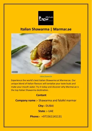 Italian Shawarma