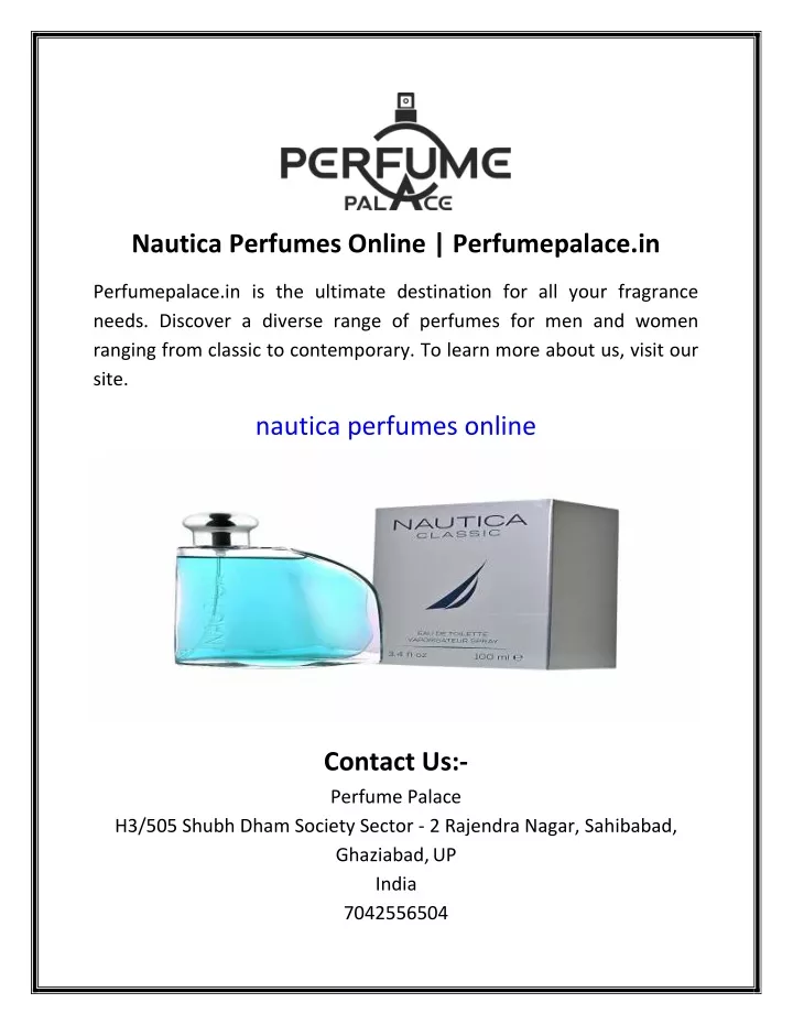 nautica perfumes online perfumepalace in