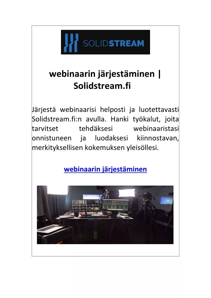 webinaarin j rjest minen solidstream fi