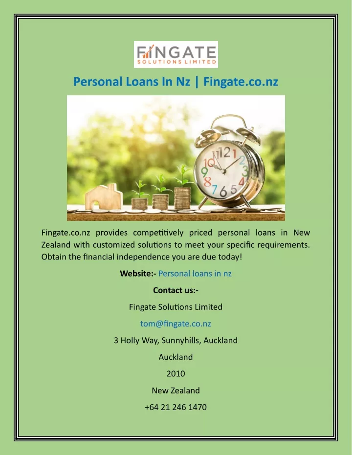 personal loans in nz fingate co nz