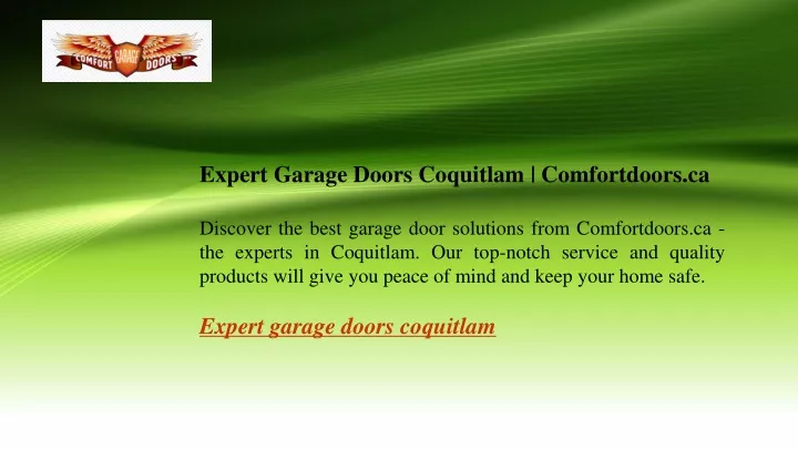 expert garage doors coquitlam comfortdoors