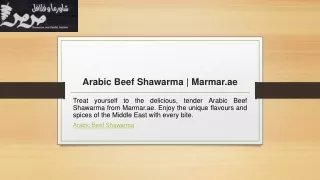 Arabic Beef Shawarma | Marmar.ae