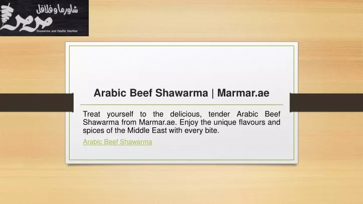 arabic beef shawarma marmar ae