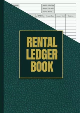 [PDF READ ONLINE] Rental Ledger Book: Rental Property Record Book, Income And Expenses Book
