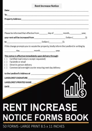 [READ DOWNLOAD] Rent Increase Notice Forms Book: Tenancy Fee Increase Notification Form | Rent
