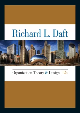 [PDF READ ONLINE] Organization Theory and Design (MindTap Course List)