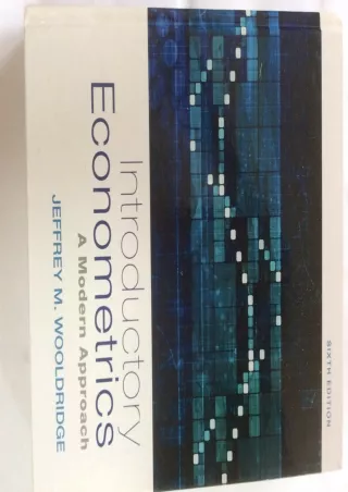 DOWNLOAD/PDF Introductory Econometrics: A Modern Approach - Standalone Book Sixth Edition
