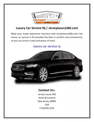 Luxury Car Service Nj | Jerseyluxury360.com