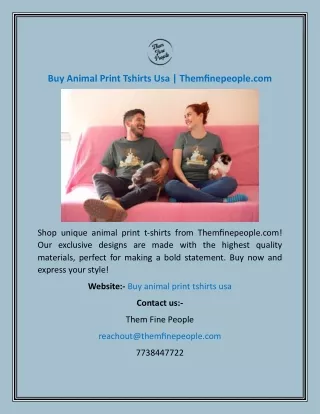 Buy Animal Print Tshirts Usa  Themfinepeople