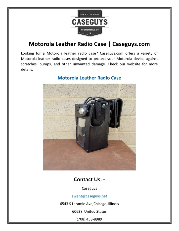 motorola leather radio case caseguys com