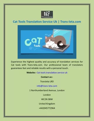 Cat Tools Translation Service Uk  Trans-leta