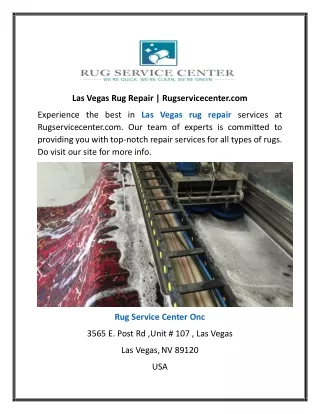 Las Vegas Rug Repair | Rugservicecenter.com