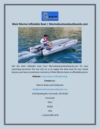 West Marine Inflatable Boat  Marineboatsandoutboards