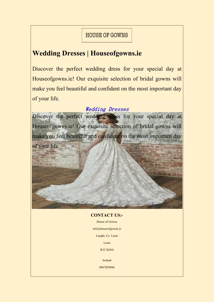 wedding dresses houseofgowns ie