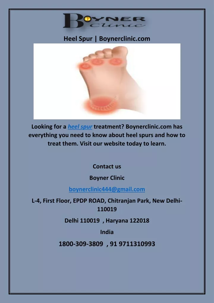 heel spur boynerclinic com