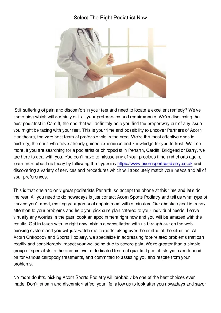 select the right podiatrist now
