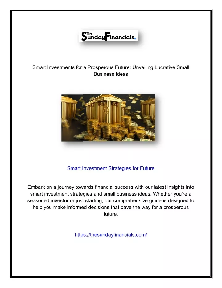 smart investments for a prosperous future