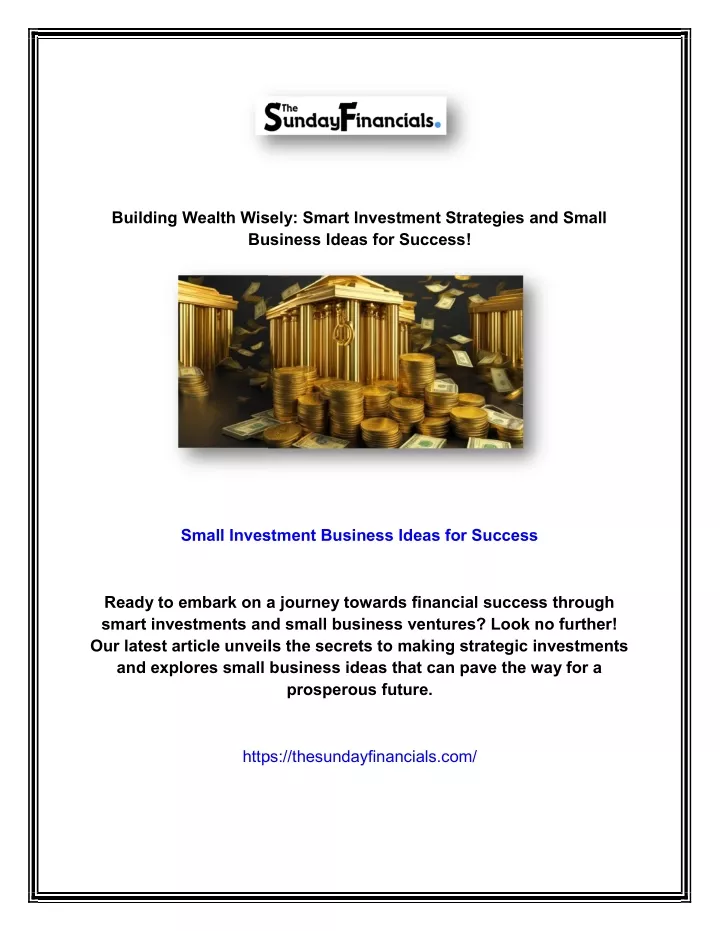 building wealth wisely smart investment