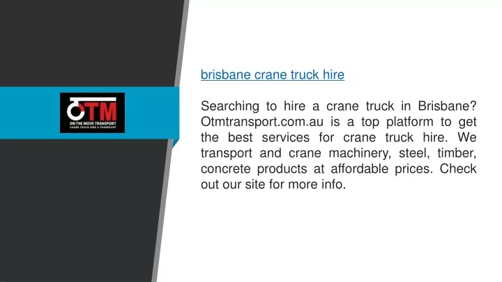 brisbane crane truck hire searching to hire