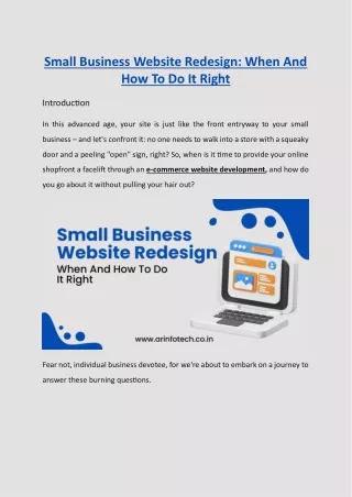 small business website redesign when